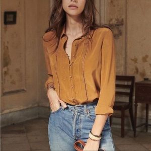 Sezane Joda Shirt in Cafe, size 36 (US4)